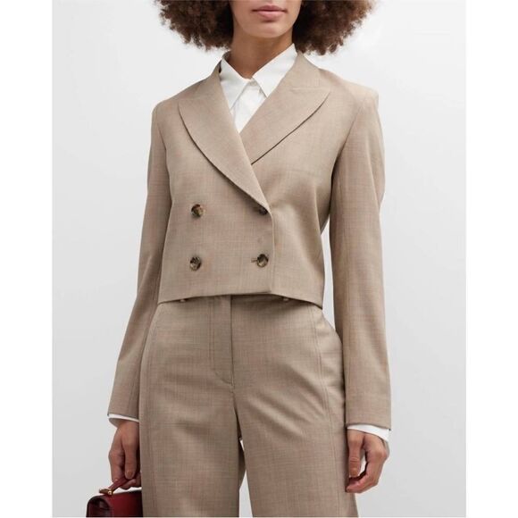 NEW TWP cropped perfect waiter blazer in camel multi size XL/L